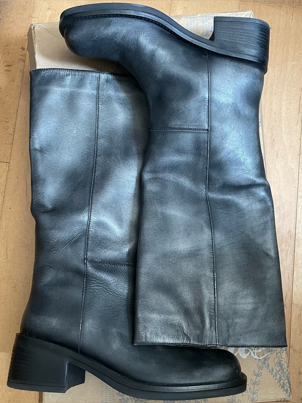 Free People Distressed Grey Dana Pull On Boots